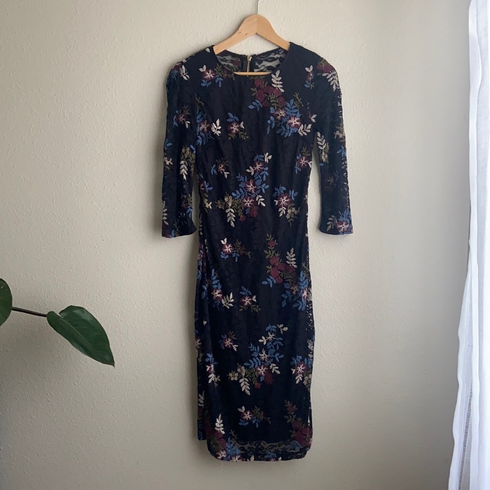 Black lace embroidered tube dress. Worn once like new.